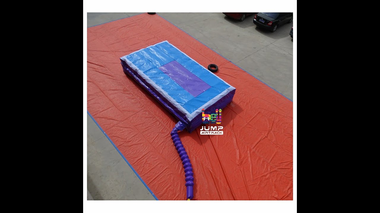 Inflatable airbag foam pit gymnastics landing mat feedback video
