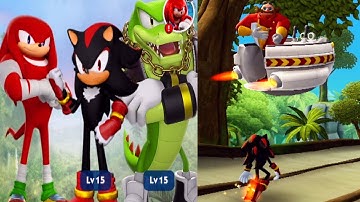 Shadow vs Knuckles vs Vector Racing Battle in Sonic Dash 2 Sonic Boom Gameplay #SuperNinja