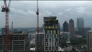 Atlanta News First drone footage of crane collapse in Midtown Atlanta