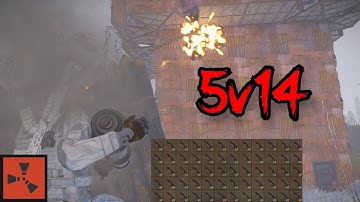 HOW WE MADE A ZERG WASTE 2 BOXES OF ROCKETS... - Rust (5v14 Online Raid Defense)