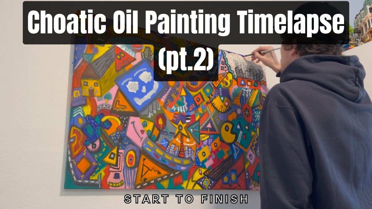 Oil Painting Process Timelapse Part 2 | From Scattered Doodles to Cohesive Composition