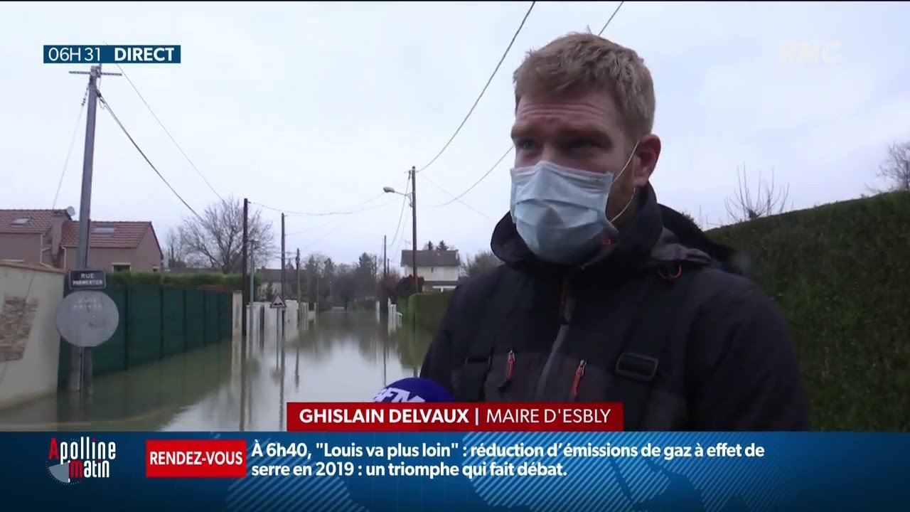 Inondations: l'eau ne redescend toujours pas à Esbly en Seine-et-Marne