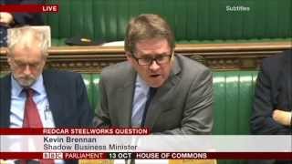 Kevin Brennan MP: Urgent Question on the closure of the coke ovens at Redcar Steelworks