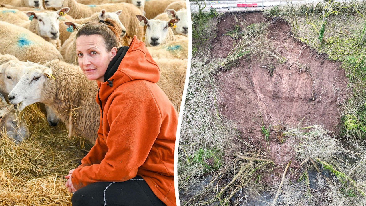 Villagers cut off and animals could starve after landslip closes only road | SWNS
