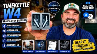 Timekettle Timekettle W4 Translation Earbuds,Bone-Voiceprint Sensor for Clear Voice in Noise, AI Tra
