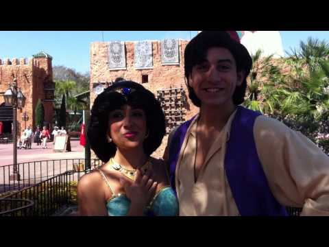 Princess Jasmine and Aladdin Say Hello