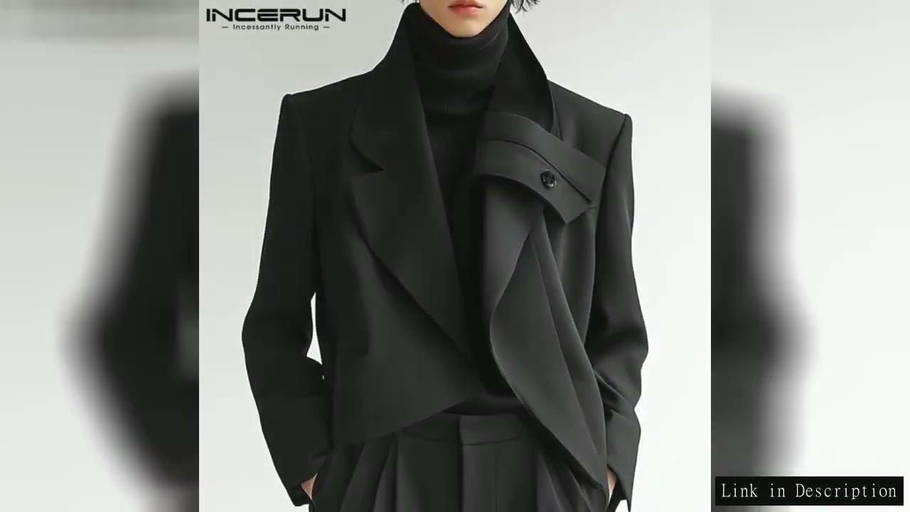 Handsome Well Fitting Tops INCERUN Men's Deconstructive Design Solid Suit Coats Casual Streetwear Ma