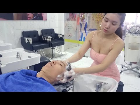 Vietnamese lady barber give me a relaxing time in her salon
