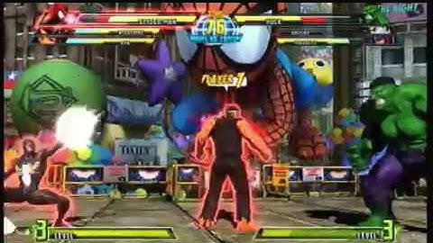 Marvel vs Capcom 3 Wolverine Spiderman & Ryu Arcade mode gameplay video