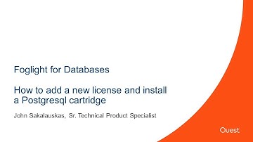 Adding a PostgreSQL license and cartridge into Foglight 5.9.5