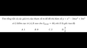 Toán 12: Tìm tổng tất cả các giá trị của tham số m để đồ thị hàm số y=x^3-3mx^2+3m^3 có 2 điểm