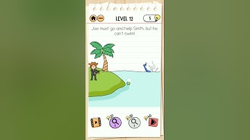 Brain Test 2 Level 12 Smith and Joe part 1, Joe must go and help Smith, but he can