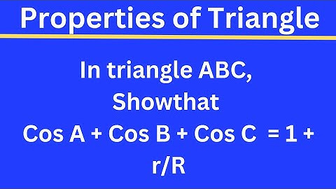 In triangle ABC, Show that Cos A + Cos B + Cos C = 1 + r/R@EAG
