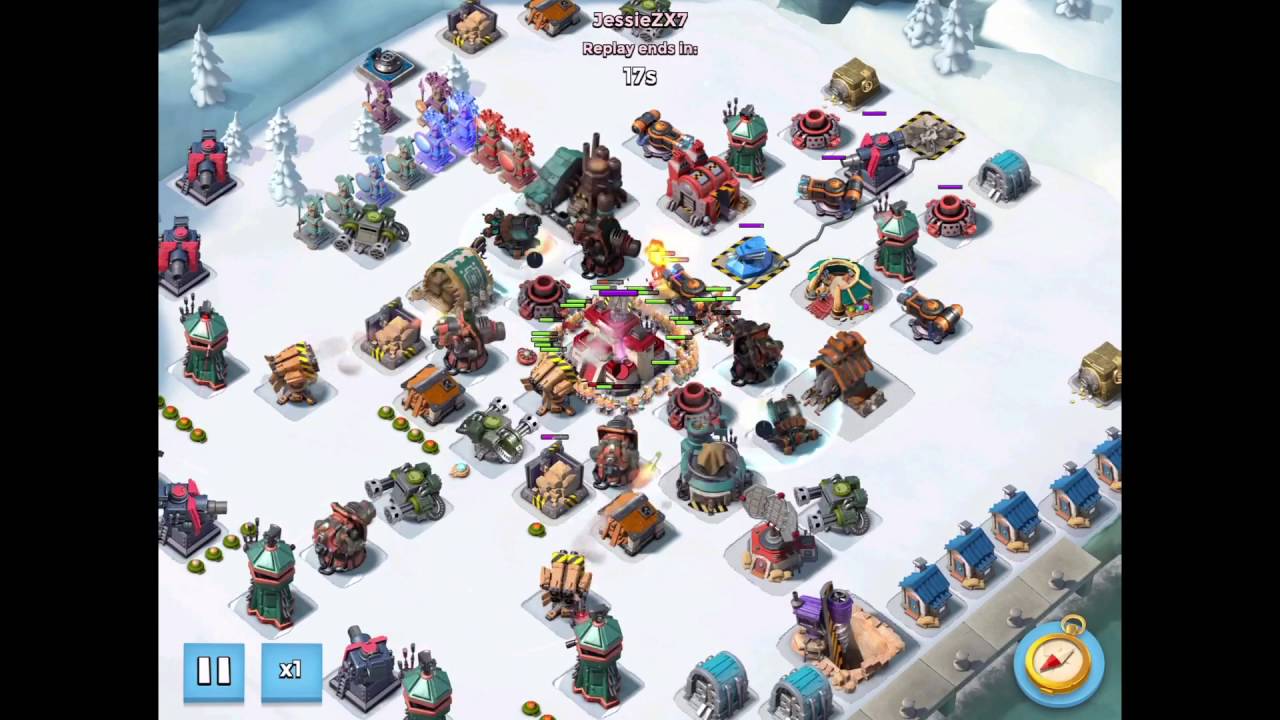 Boom Beach — JessieZX7 and Warriors & heavies VS global leaderboard bases central and corner bases