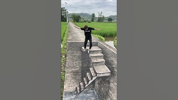 Real or Fake? Insane 3D Stair Illusion on Road! 🔥#shorts