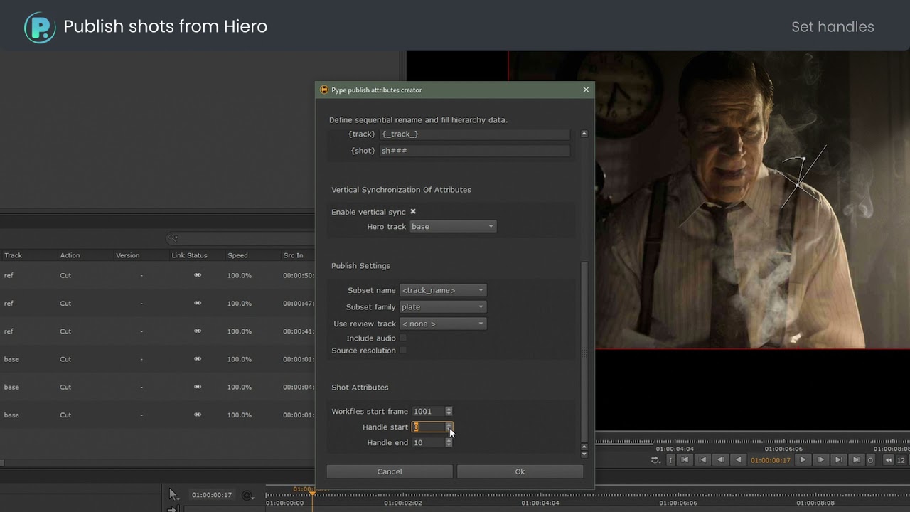 Publish shots from Hiero to ftrack with Pyblish using OpenPype / AYON