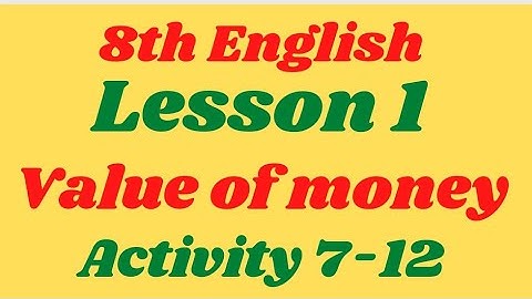 LESSON 1 Value of Money Class 8TH Activity 7 to 12 ll Fully solved ll PSEB ll 2022-23