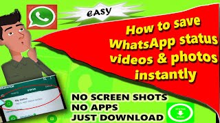 how to save whatsapp status video and photos / how to download whatsapp status video and photos screenshot 1