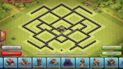 Clash of Clans | Th9 Dark Elixir Farming Base with 4 Mortars (2015)