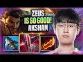 ZEUS IS SO GOOD WITH AKSHAN! - T1 Zeus Plays Akshan TOP vs Jayce! | Season 2022