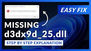 d3dx9d_25.dll Error Windows 11 | 2 Ways To FIX | 2021