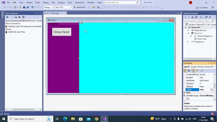 How to Show Panel Inside Form Using Button - C#