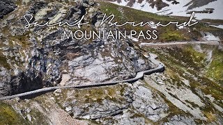 Great St Bernard P Mountain Road. Cinematic 4K Drone Video