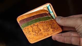 Making leather card holder, easy access to cash "Rift V3"  [PDF Pattern]