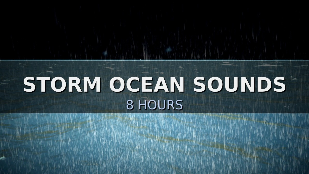 Storm Ocean Sounds for Sleep (8 Hours) | Rain, Thunder & Waves Ambience