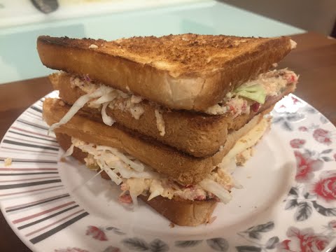 Chicken and Egg Salad Sandwich with Cheddar Cheese