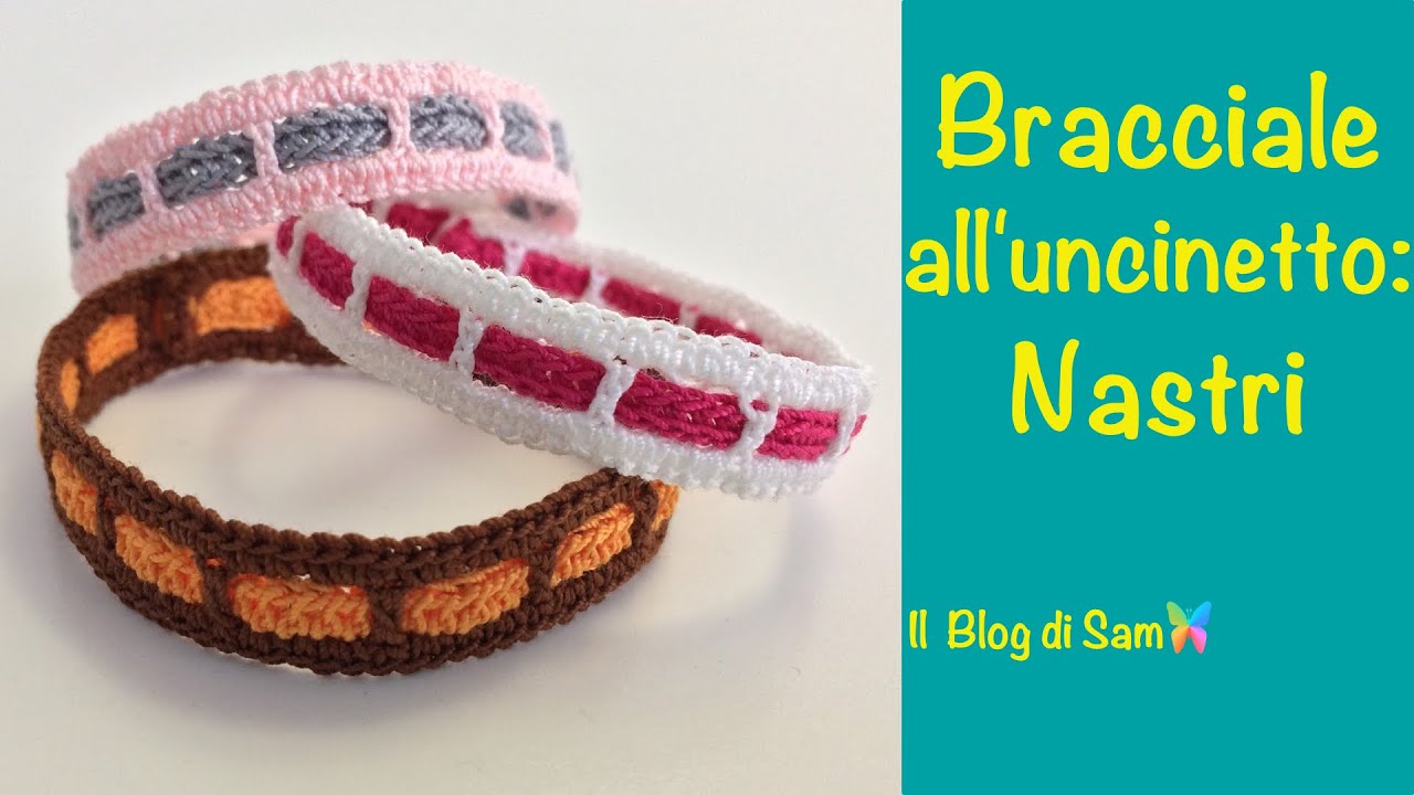 Spiegazione del bracciale all'uncinetto Nastri