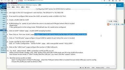 Configuring IGMP Service for EPON HGU in batches On VSOl OLT From WEB
