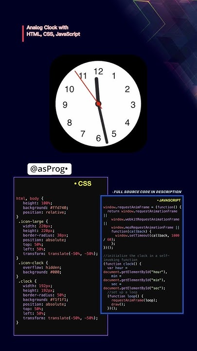 Create Analog Clock using HTML CSS and JavaScript #coding #smartphone # ...