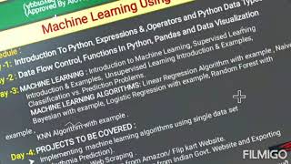 FDP on ML using Python 6th -10th July 2020.