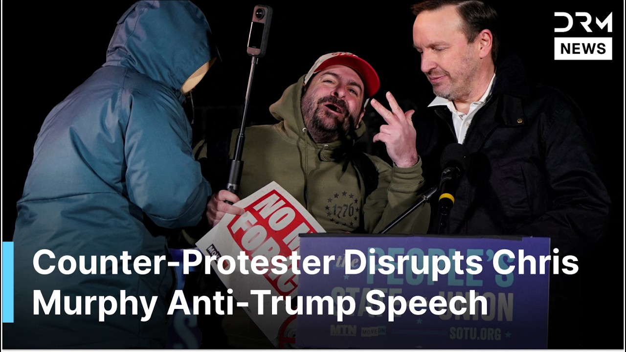 Protester Heckles Sen. Murphy at “People’s State of the Union” Event Before Trump Speech | AC1G