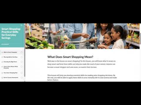 Opening screen from the Smart Shopping course walkthrough recording