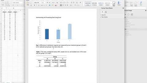 Tutorial: Using Excel to Summarize and Graph Data