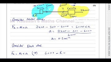 WME01/01 IAL (Edexcel) M1 June 2022,  Q3, Dynamics, Connected Particles
