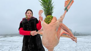 Fırında Çıtır Kabuklu ve Ananaslı Sulu Kaz Yemeği