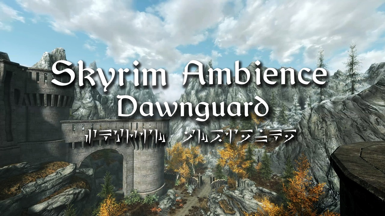 Skyrim 4K Ambience | Dawnguard | 1 Hour of Skyrim Scenery and Music to Study and Relax