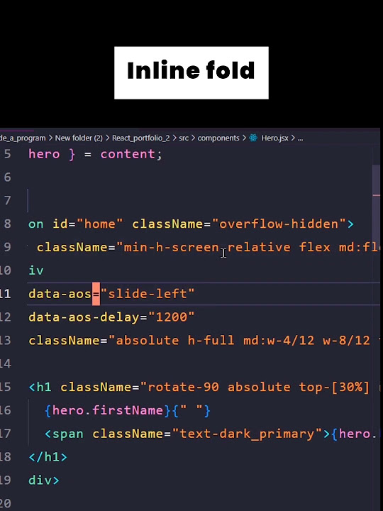 Vscode extension inline fold for easy readable tailwind css shorts
