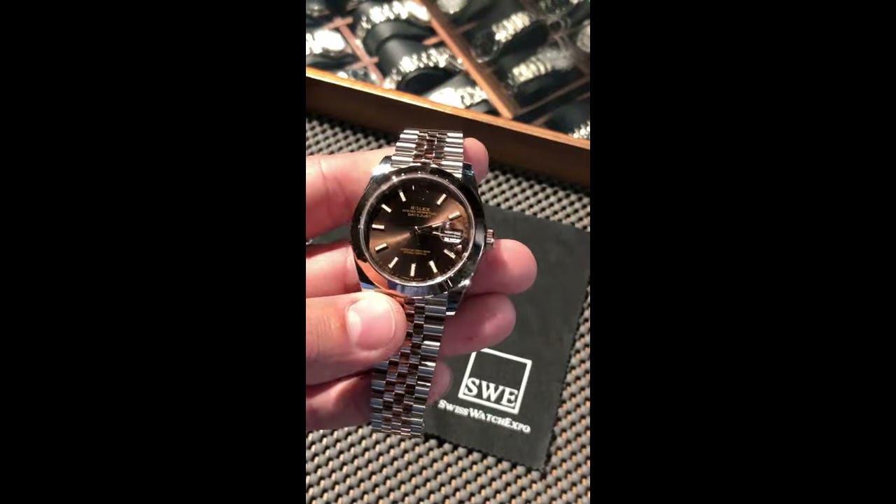 Rolex Datejust 41 Steel Rose Gold Brown Dial Mens Watch