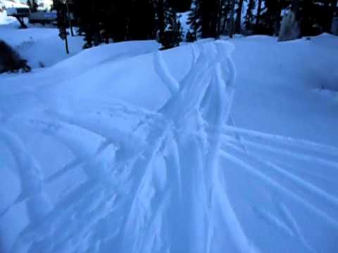 Snowboarding on powder, November 2010 Squaw Valley