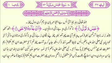 080 Surat u Abasa Kashmiri Translated Quran with HD text || سورة عبس باللغة الكشميرية