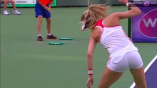 Эжени Бушар ломает ракетки | Eugenie Bouchard racquet smashing