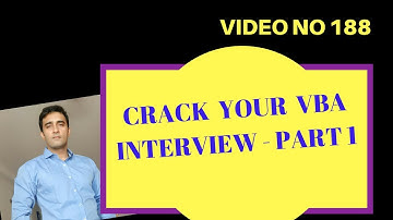 Learn Excel - Video 188 - VBA Interview Questions - Part1