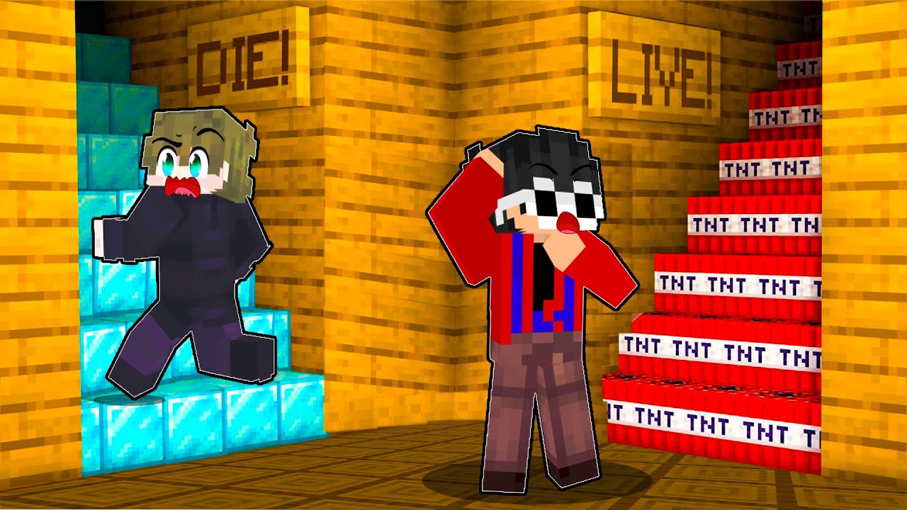IF YOU CHOOSE THE WRONG STAIR, YOU DIE! - Minecraft