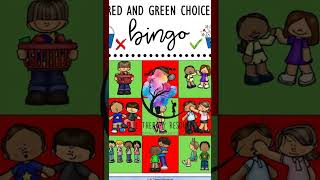 Red and Green Positive Behavior Choices BINGO Counseling Game