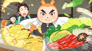 귀멸의 칼날 도공 마을편 애니 먹방 Demon Slayer Food Mukbang Animation Asmr Squking 스쿠킹