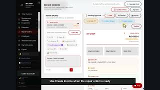 Turn Completed Repair Work Into an Invoice in RedlineD1 | Billing Workflow